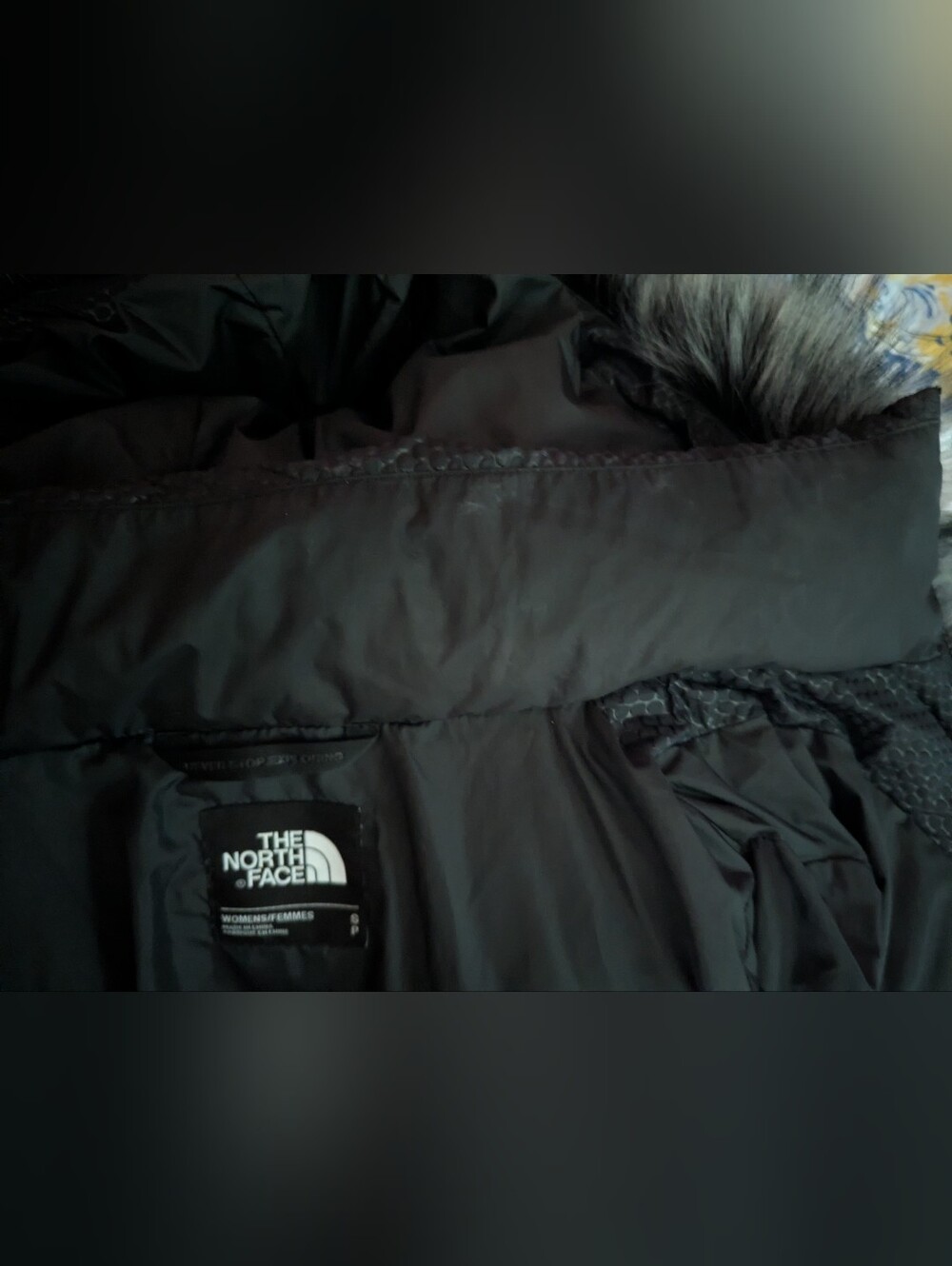 The North Face Hey Mama Parkina Down Parka Black Faux Fur Hood S - Picture 6 of 7